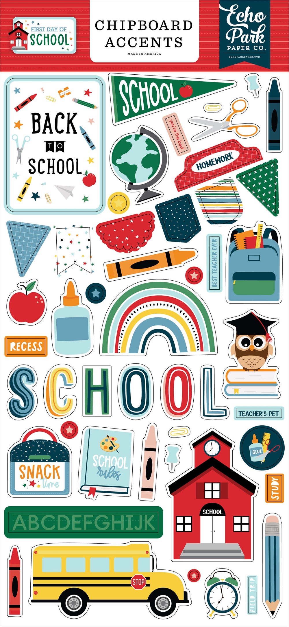First Day Of School Chipboard Accents