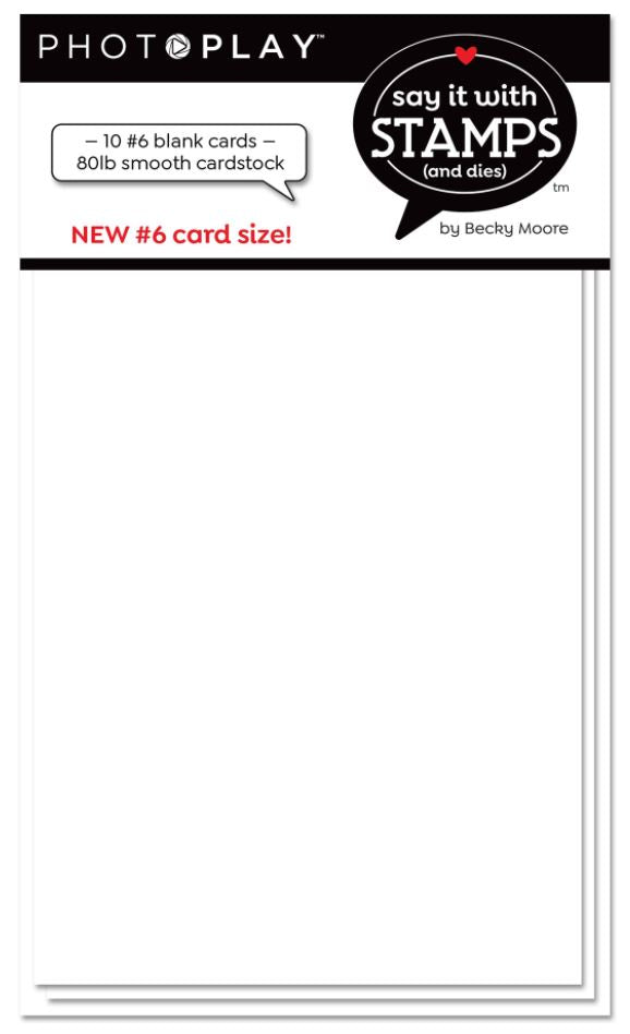 Say It with Stamps - #6 Blank White Scored Card 10/Pkg