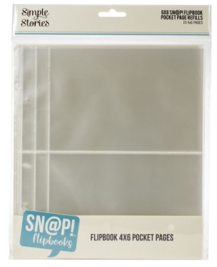6"X8" Flipbooks Pocket Pages10/Pkg-(2) 4"X6" Pockets -Simple Stories