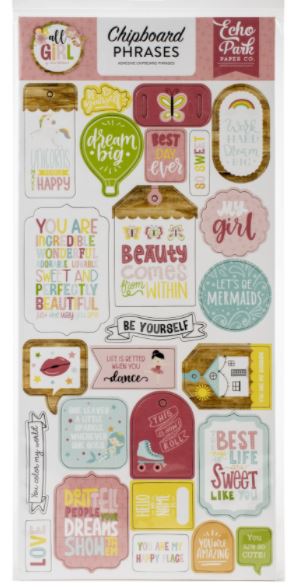 All Girl Chipboard Phrases
