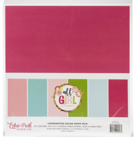 All Girl Solid Cardstock 12"X12" Double-Sided - Echo Park