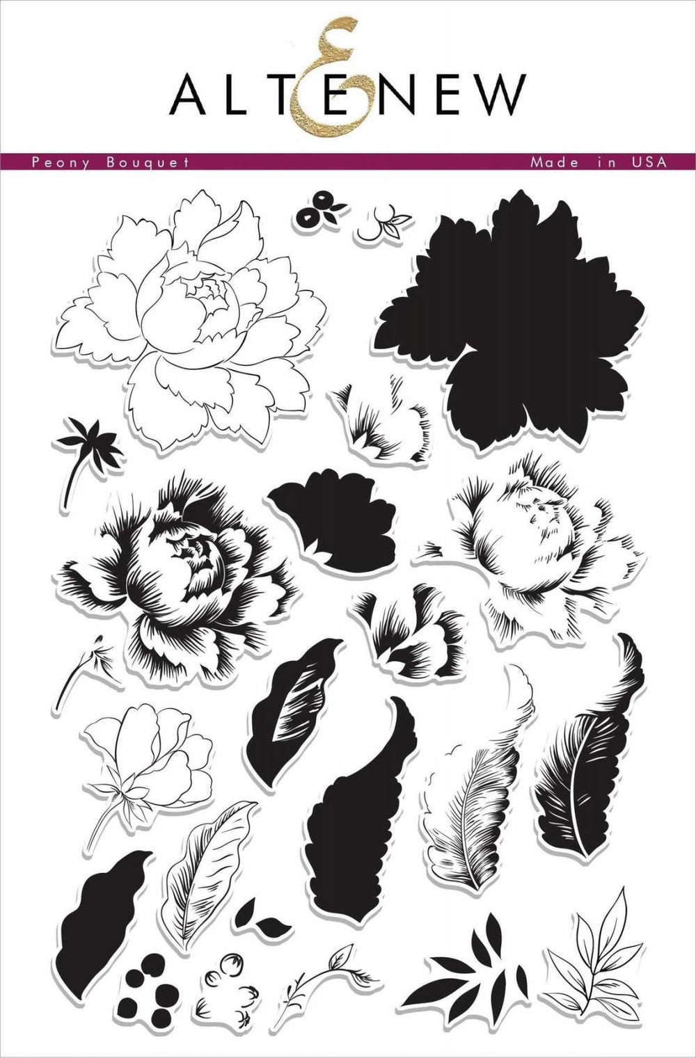 Peony Bouquet Stamp Set