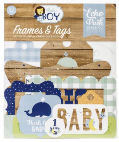 Baby Boy Frames and Tags Cardstock Ephemera
