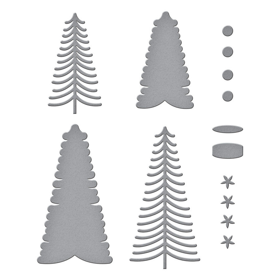 Bottle Brush Trees Etched Dies