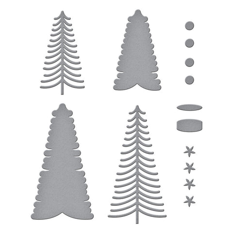 Bottle Brush Trees Etched Dies