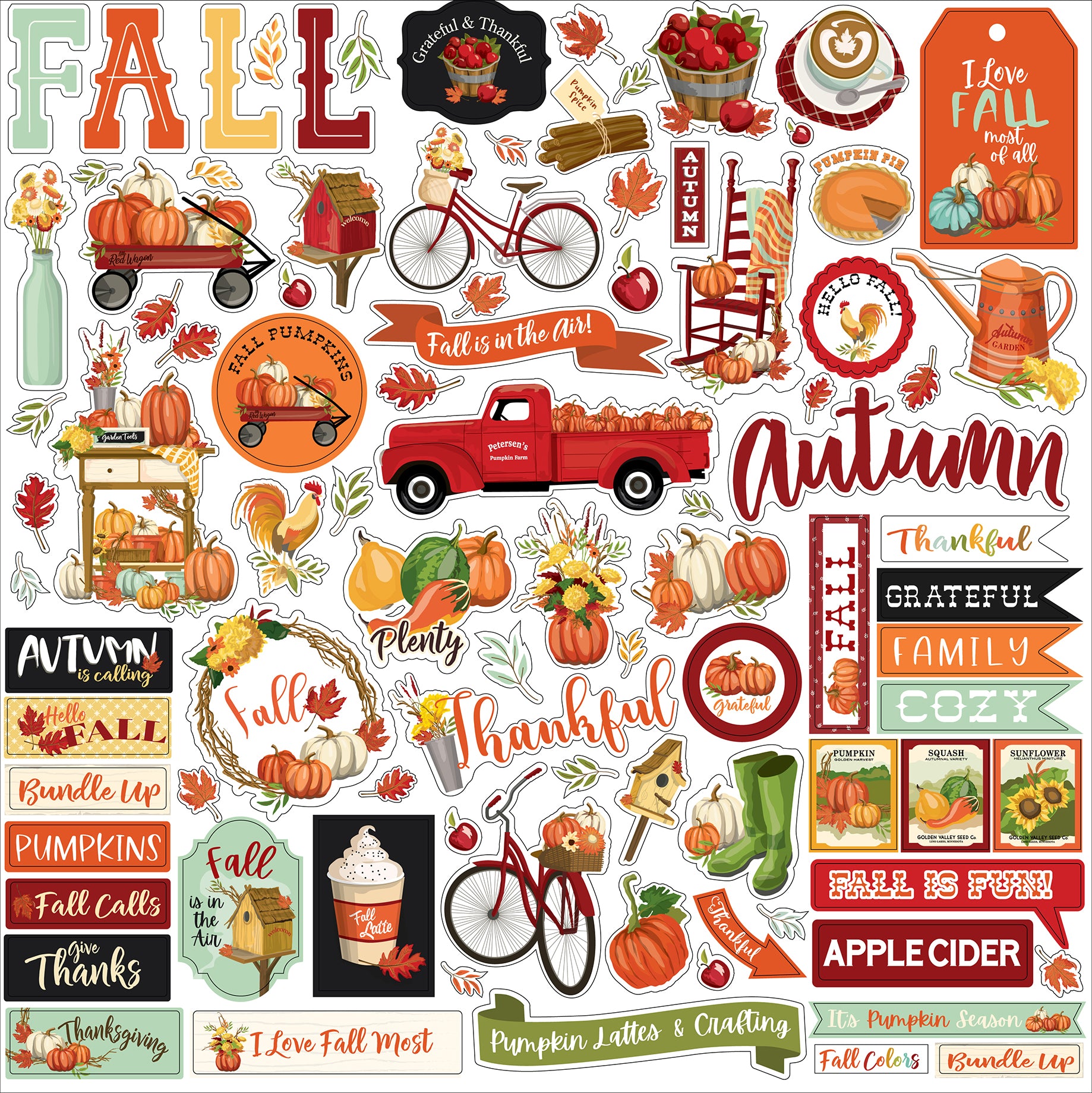 Welcome Autumn Element Stickers