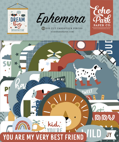 Dream Big Little Boy Ephemera Die Cut Pack