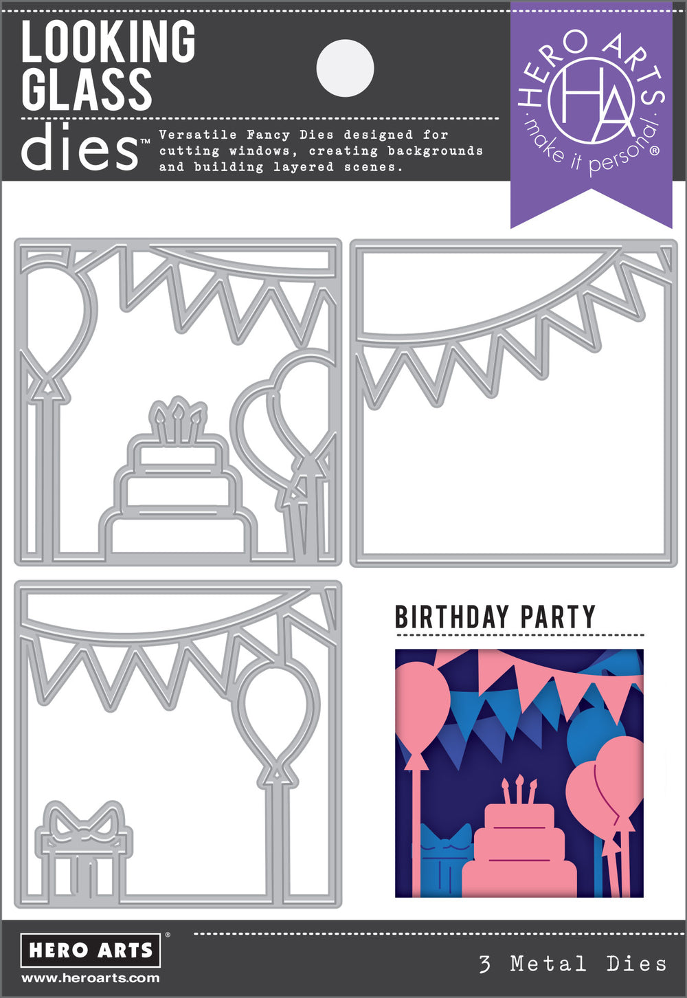 Birthday Party Looking Glass Dies