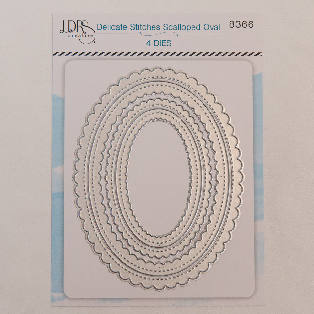 Delicate Stitches Scalloped Ovals Dies
