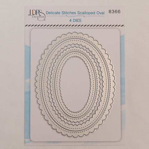 Delicate Stitches Scalloped Ovals Dies