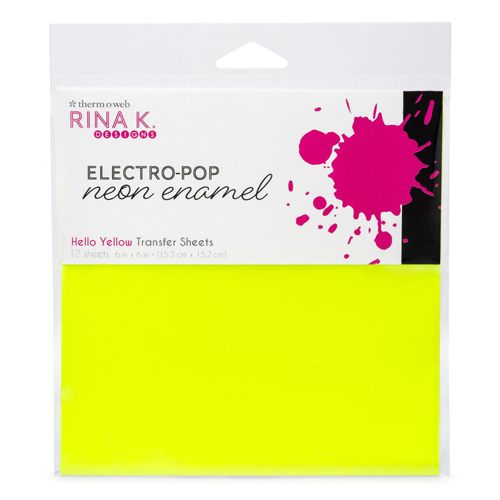 Electro Pop Enamel Hello Yellow Transfer Sheets, Rina K Designs