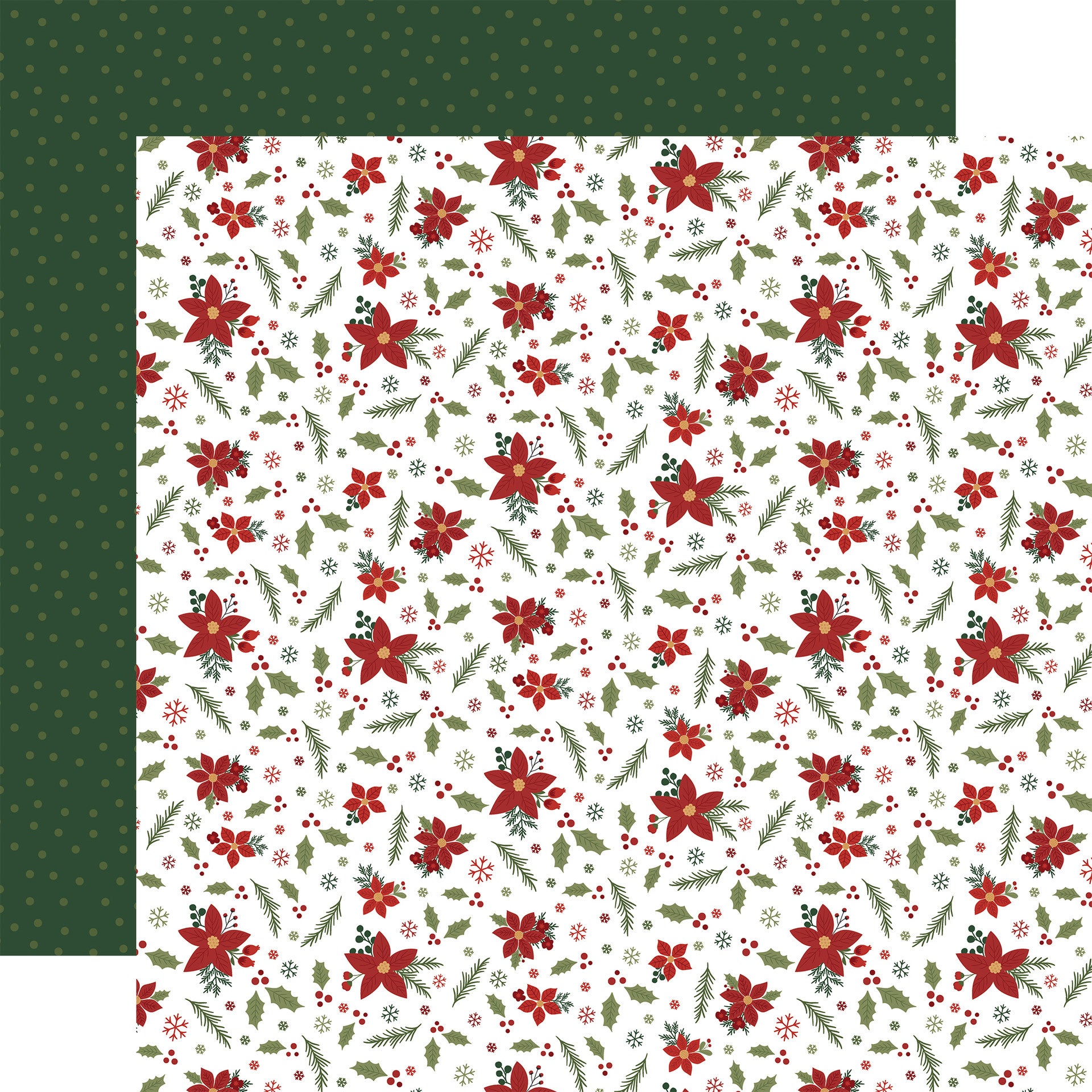 Gnome for Christmas - Holiday Flowers 12x12 Patterned Paper