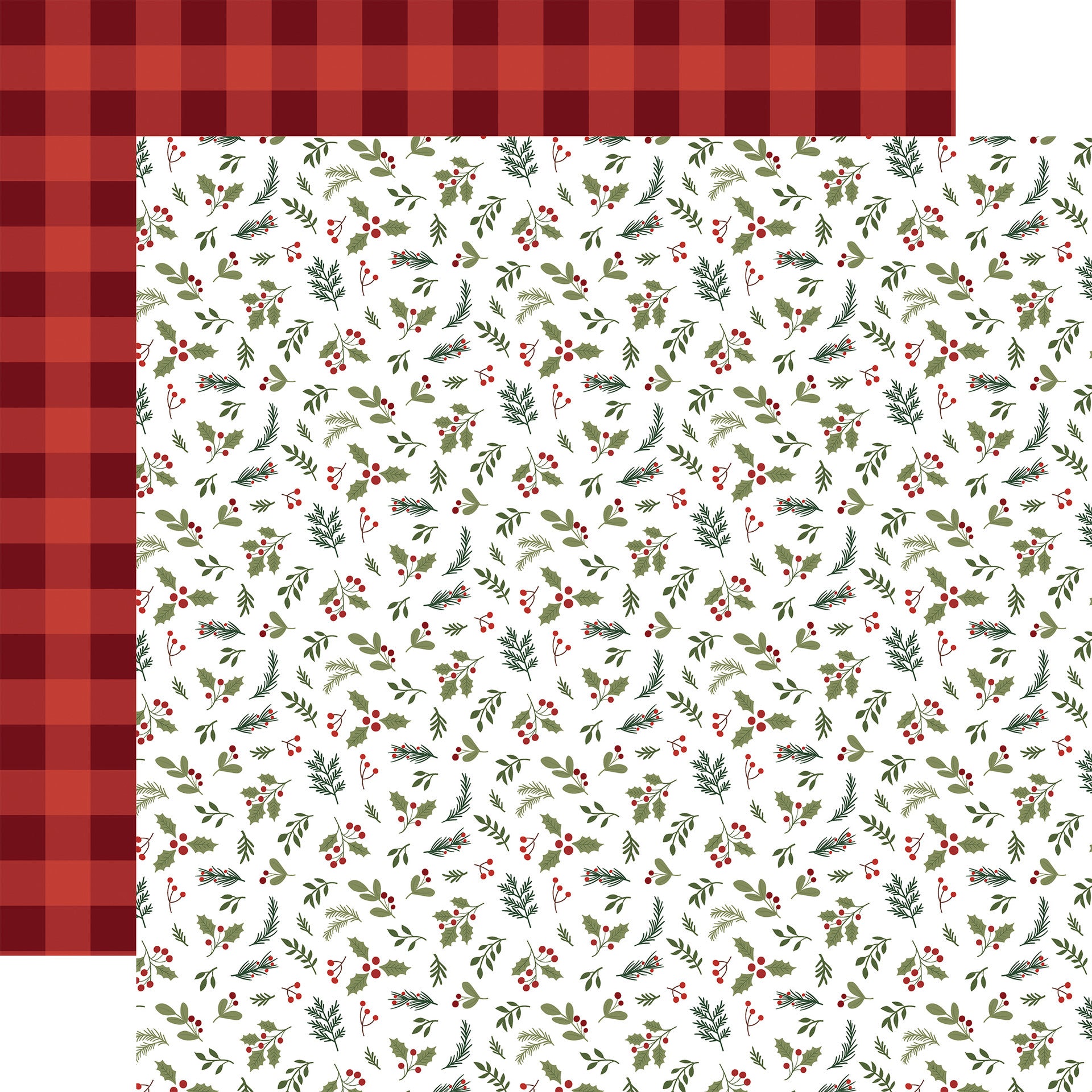Gnome for Christmas - Mistletoe and Holly 12x12 Patterned Paper
