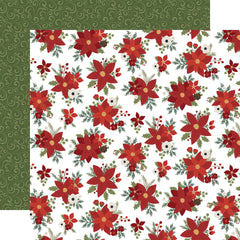 Gnome for Christmas - Santa's Pointsettias 12x12 Patterned Paper
