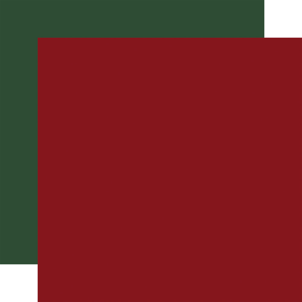 Gnome for Christmas - Coordinating Solid Dark Red / Green 12x12 Solid Cardstock