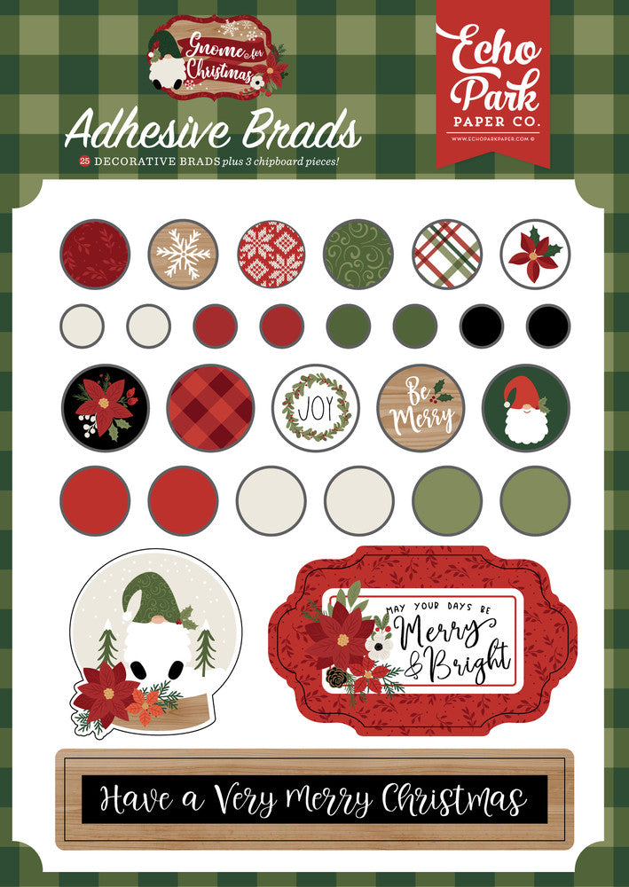 Gnome for Christmas Adhesive Brads