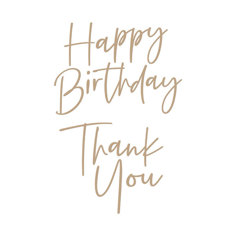 Stylish Script Thank You & Happy Birthday Glimmer Plates