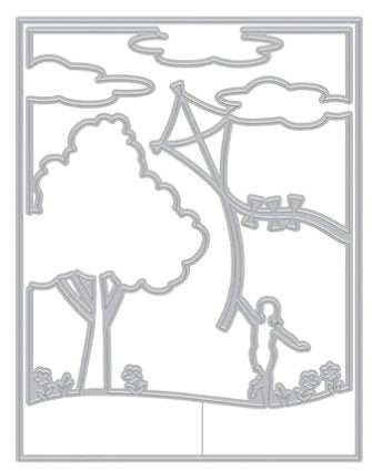 Girl with Kite Cover Plate Die