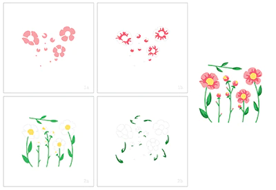 Flower Doodles Layering Stencils - 4 Pack