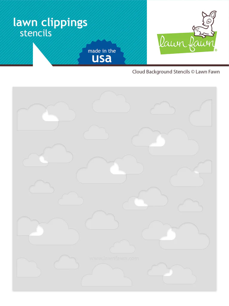 Cloud Background Stencils, 6x6, Set of 2 Stencils