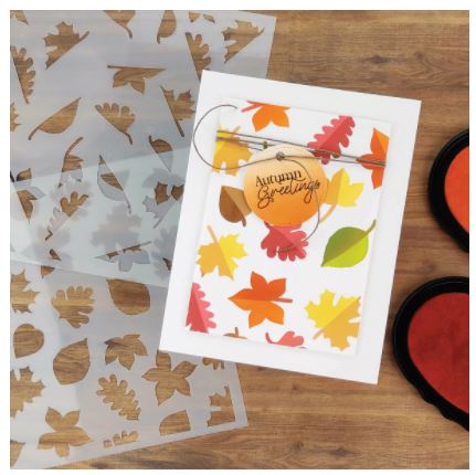 Say It with Stamps - Leaves Stencil, 2 Layers