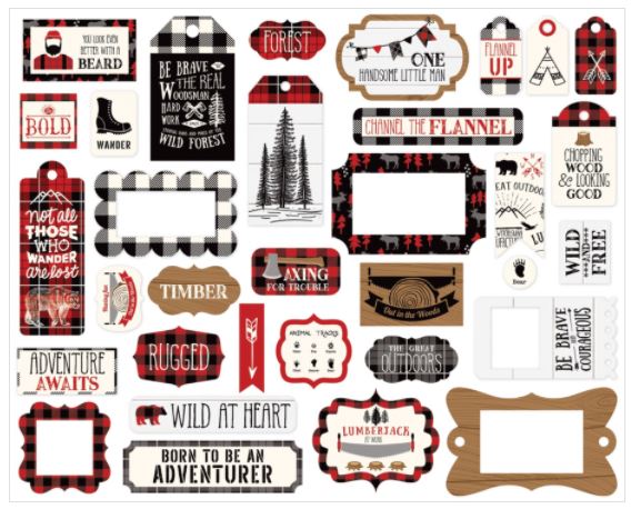 Little Lumberjack Frames & Tags Ephemera Pack