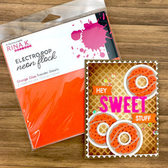 Electro Pop Neon Flock Orange Glow Transfer Sheets, Rina K Designs