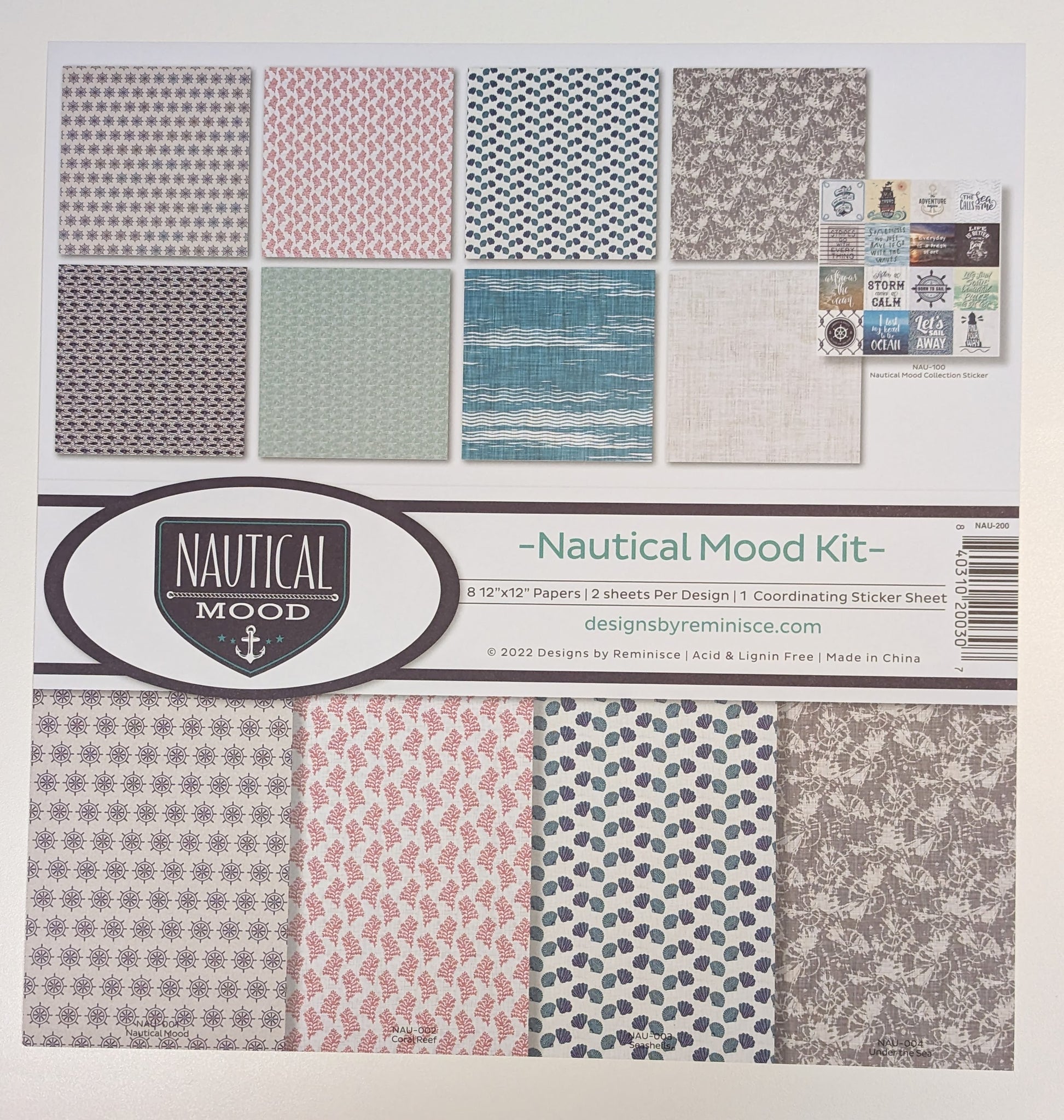 Nautical Mood 12x12 Patterned Paper Collection Kit