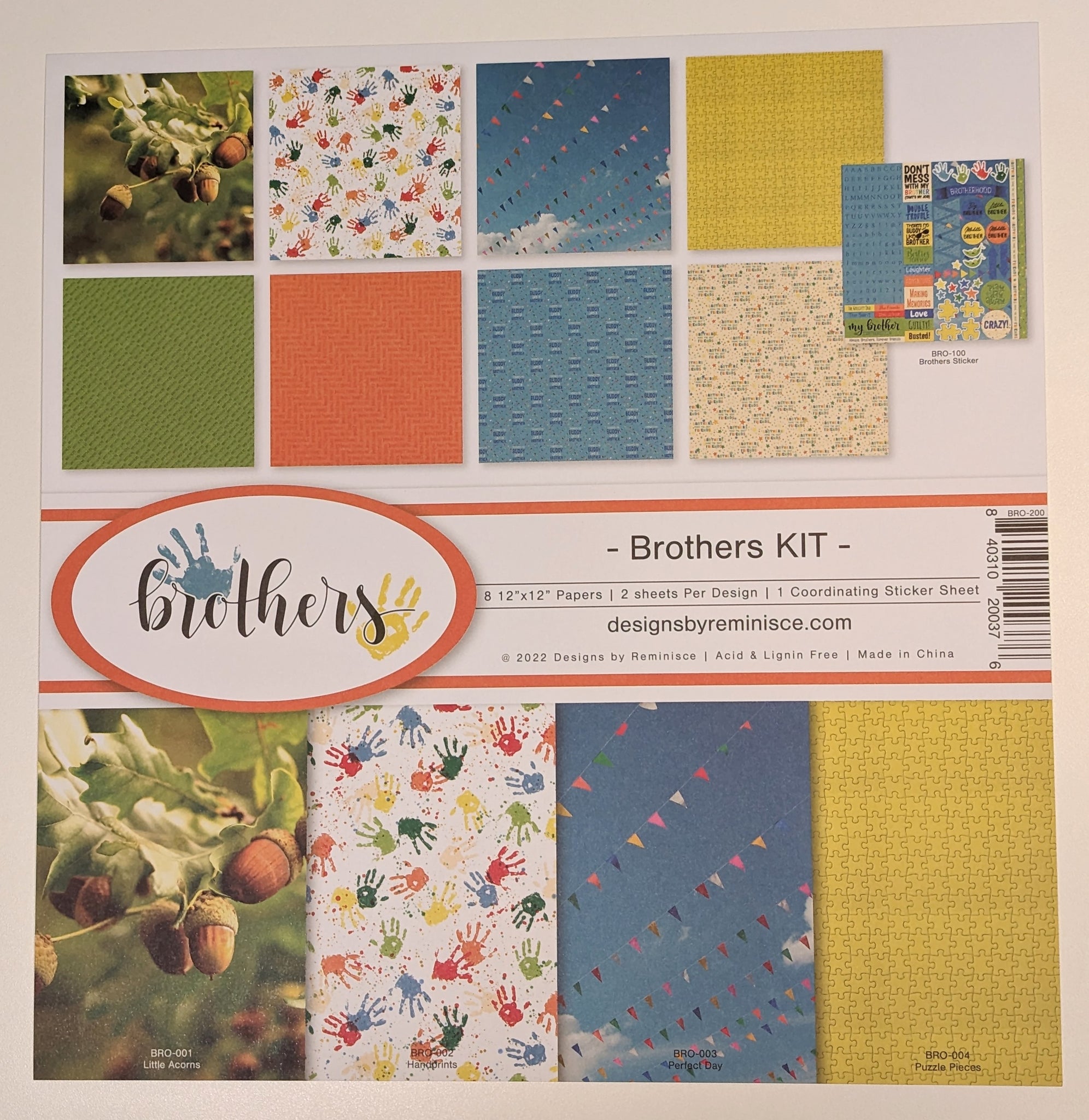 Brothers 12x12 Patterned Paper Collection Kit