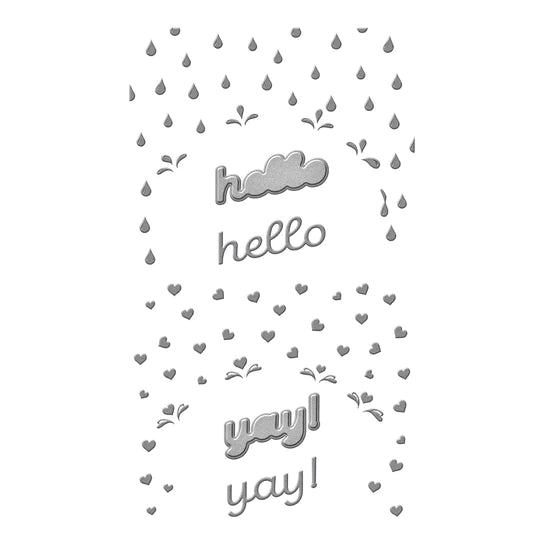 Raining Hearts Etched Dies