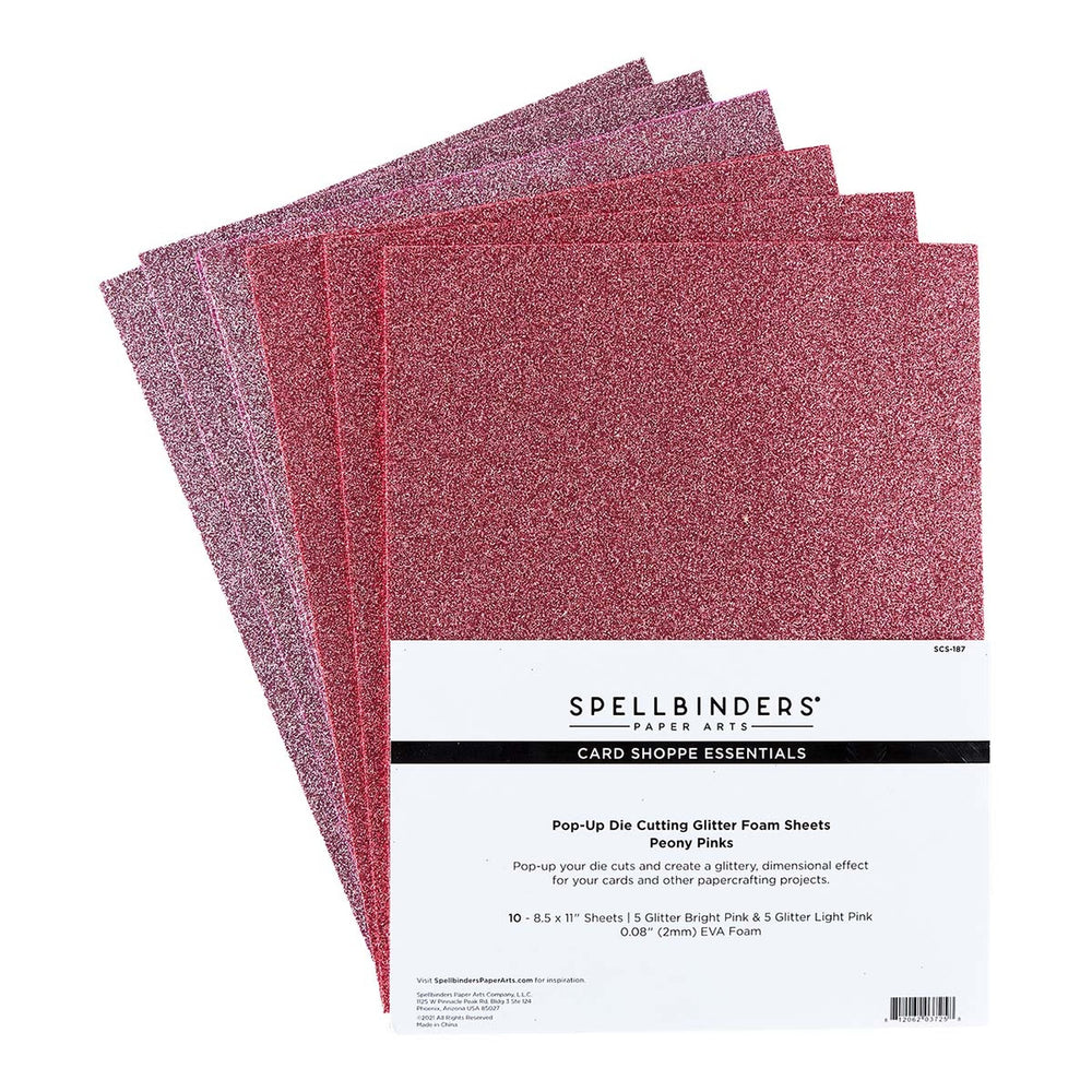 Pop-Up Die Cutting Glitter Foam Sheets - Peony Pinks