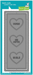 Scalloped Slimline W/Hearts: Portrait Lawn Cuts Custom Craft Die