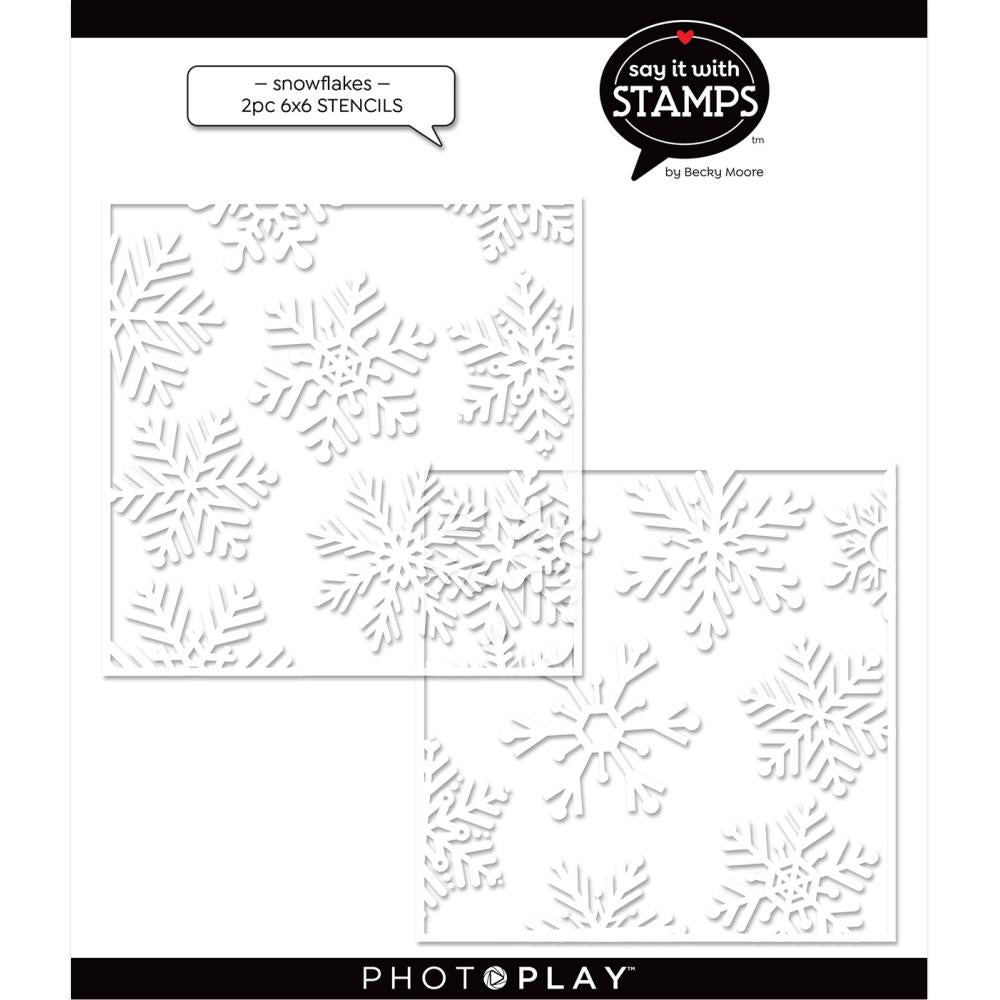 Snowflakes 2pc Layered Stencil Set, Say It with Stamps