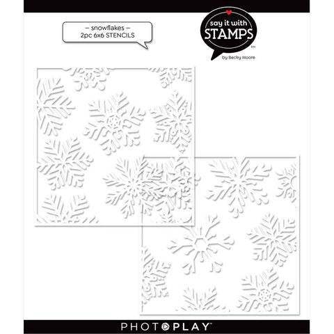 Snowflakes 2pc Layered Stencil Set, Say It with Stamps