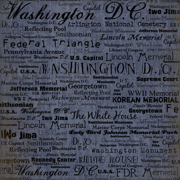Washington DC Words - Blue