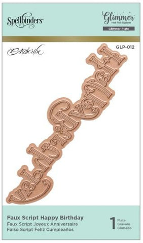 Faux Script Happy Birthday Glimmer Hot Foil Plate by Paul Antonio